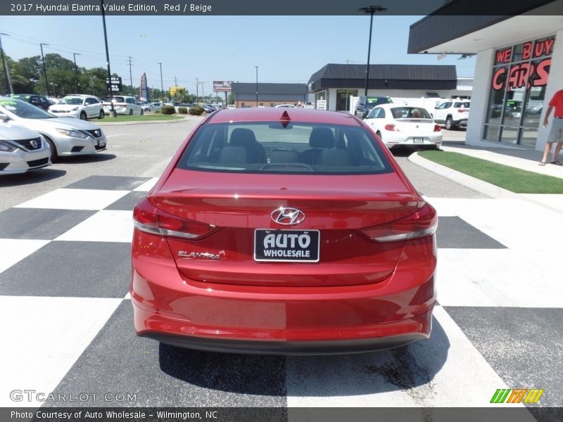 Red / Beige 2017 Hyundai Elantra Value Edition