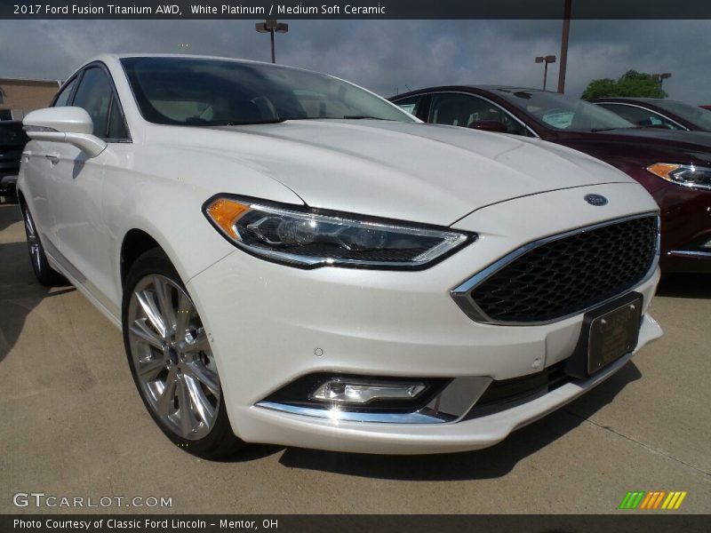 White Platinum / Medium Soft Ceramic 2017 Ford Fusion Titanium AWD