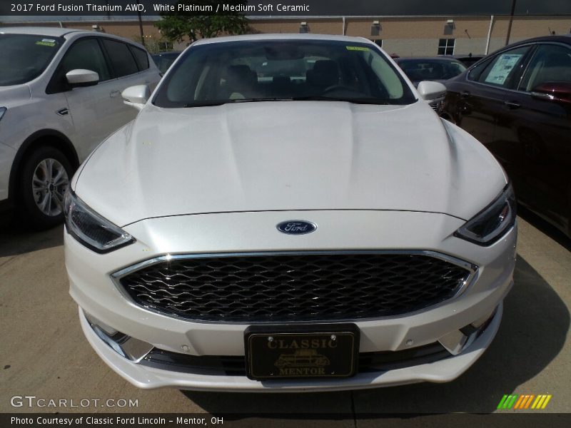 White Platinum / Medium Soft Ceramic 2017 Ford Fusion Titanium AWD