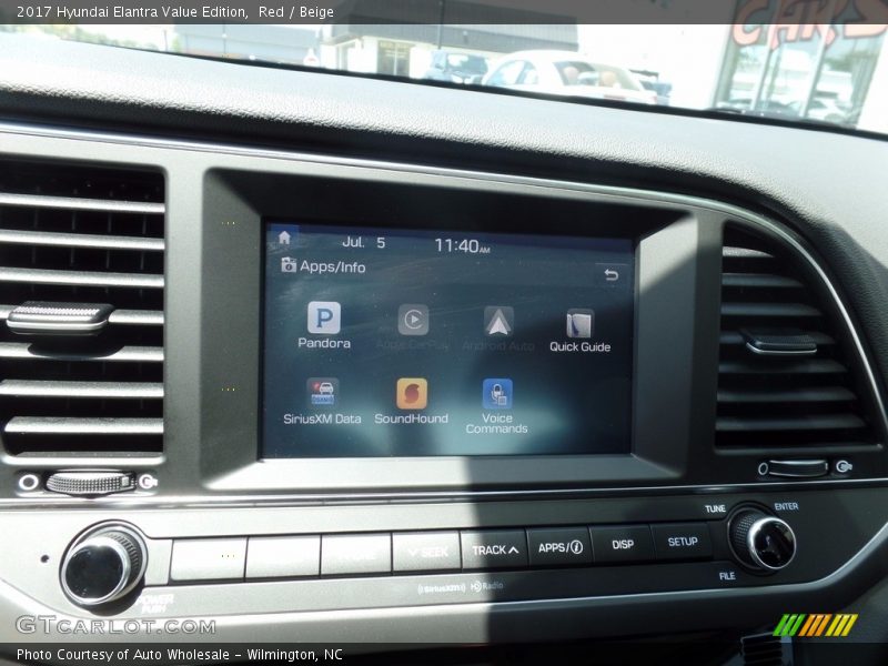 Red / Beige 2017 Hyundai Elantra Value Edition