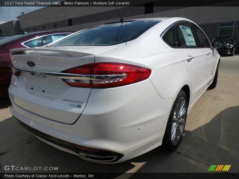 White Platinum / Medium Soft Ceramic 2017 Ford Fusion Titanium AWD