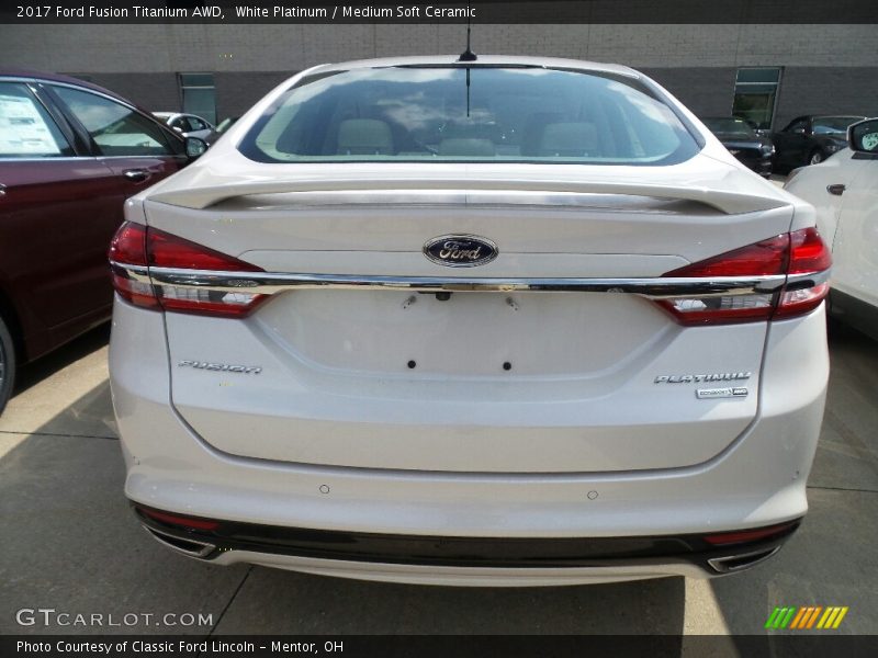 White Platinum / Medium Soft Ceramic 2017 Ford Fusion Titanium AWD