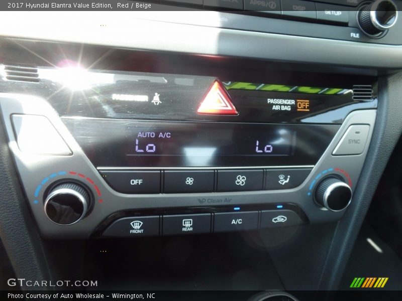 Red / Beige 2017 Hyundai Elantra Value Edition