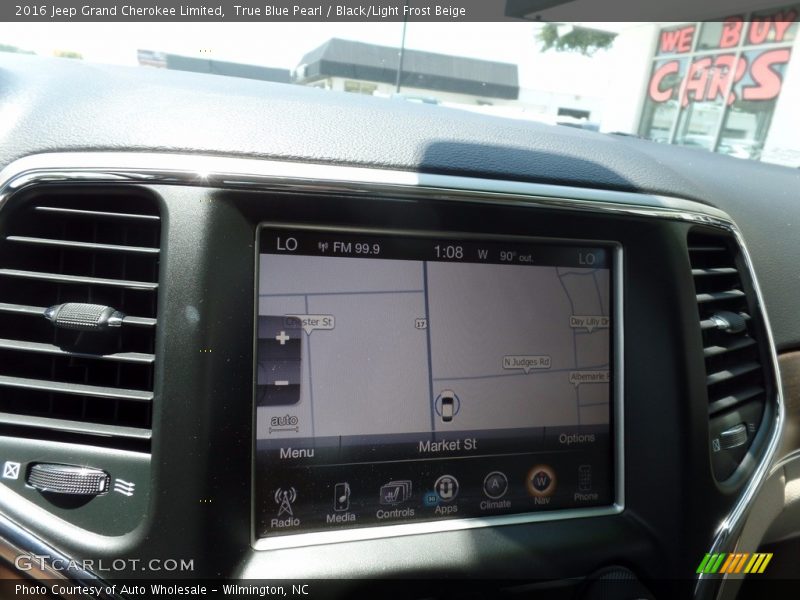 True Blue Pearl / Black/Light Frost Beige 2016 Jeep Grand Cherokee Limited