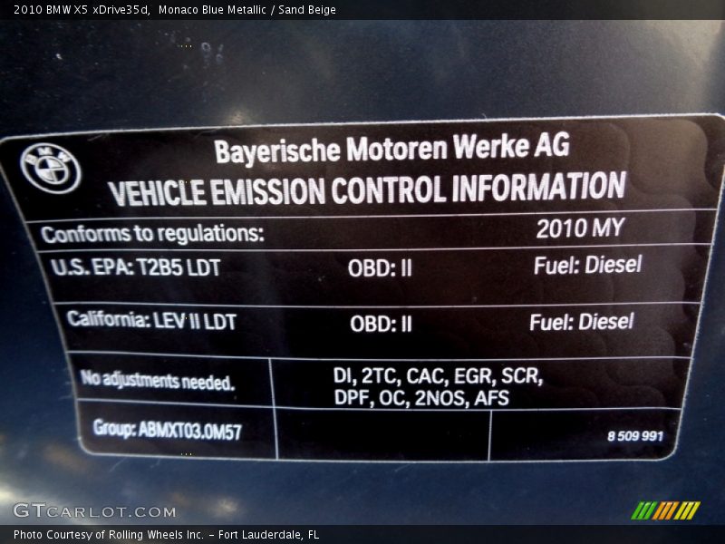 Monaco Blue Metallic / Sand Beige 2010 BMW X5 xDrive35d