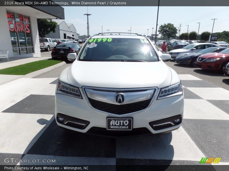White Diamond Pearl / Graystone 2016 Acura MDX SH-AWD Technology