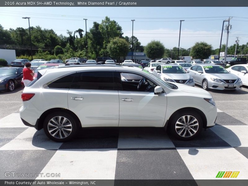 White Diamond Pearl / Graystone 2016 Acura MDX SH-AWD Technology