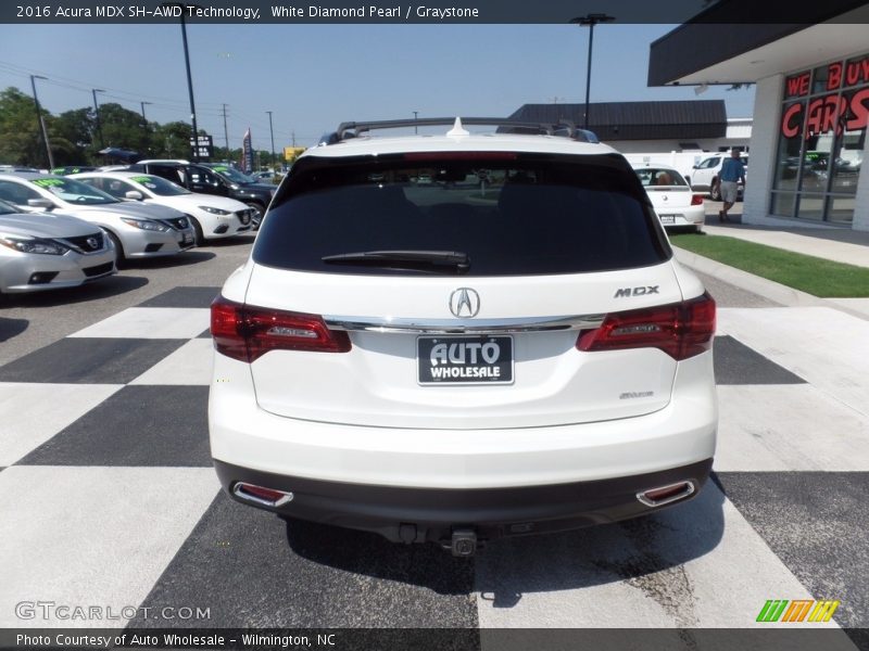 White Diamond Pearl / Graystone 2016 Acura MDX SH-AWD Technology