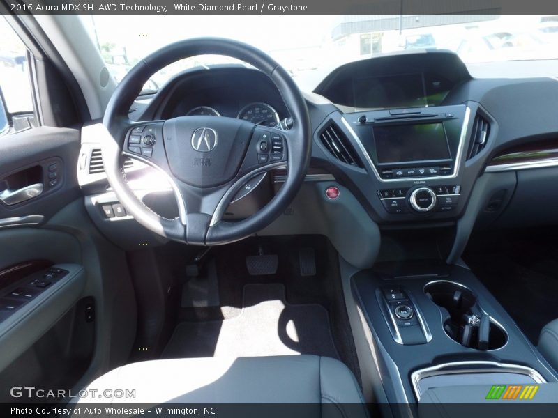 White Diamond Pearl / Graystone 2016 Acura MDX SH-AWD Technology