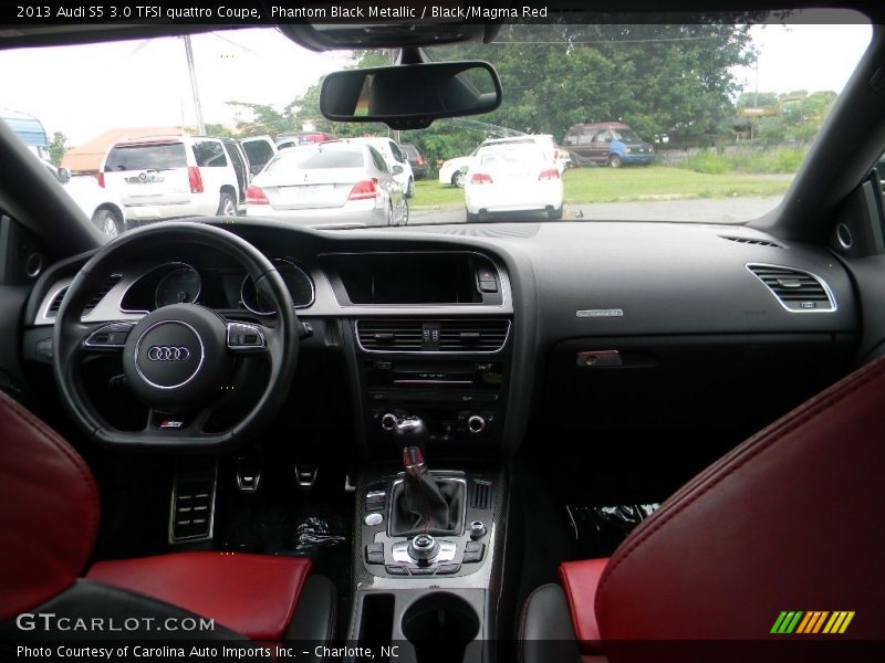 Phantom Black Metallic / Black/Magma Red 2013 Audi S5 3.0 TFSI quattro Coupe