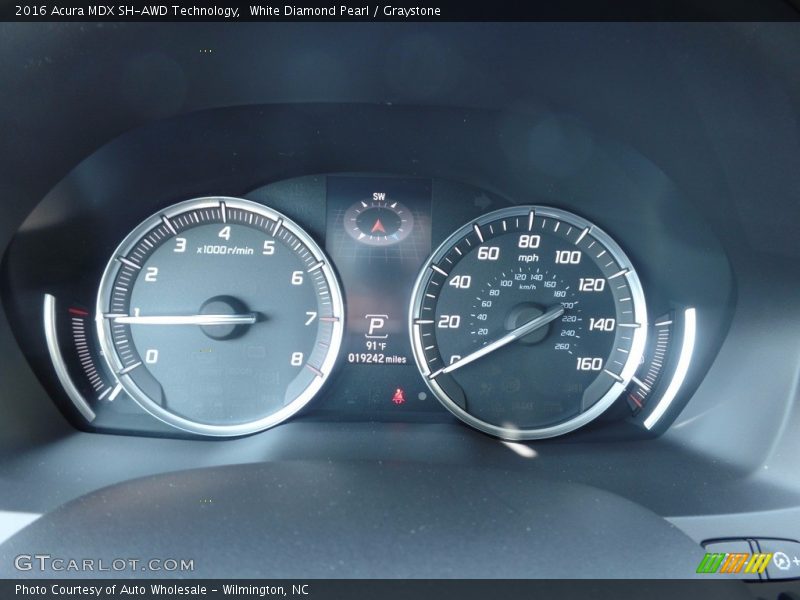 White Diamond Pearl / Graystone 2016 Acura MDX SH-AWD Technology