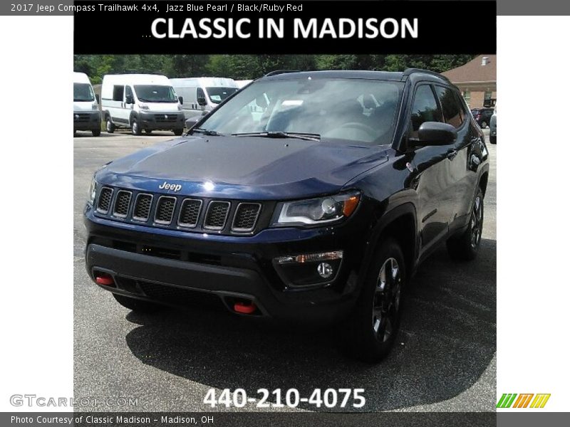 Jazz Blue Pearl / Black/Ruby Red 2017 Jeep Compass Trailhawk 4x4