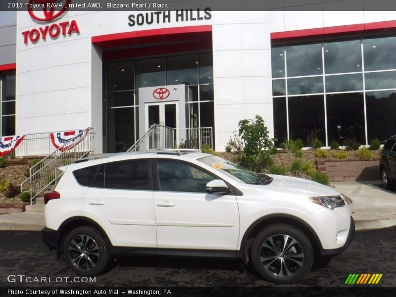 Blizzard Pearl / Black 2015 Toyota RAV4 Limited AWD