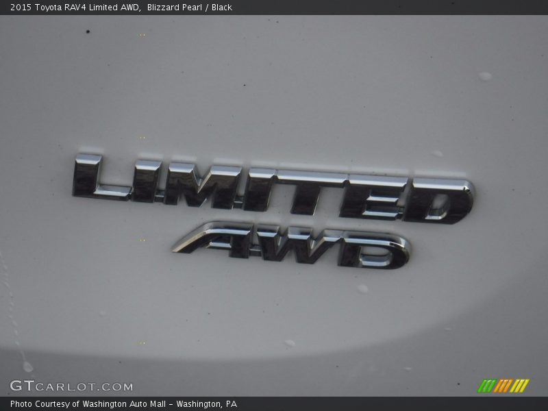 Blizzard Pearl / Black 2015 Toyota RAV4 Limited AWD