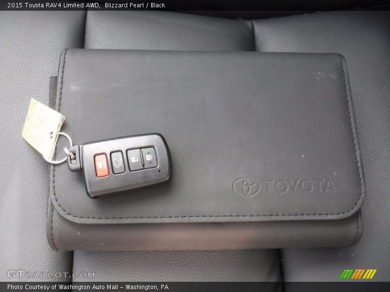 Blizzard Pearl / Black 2015 Toyota RAV4 Limited AWD