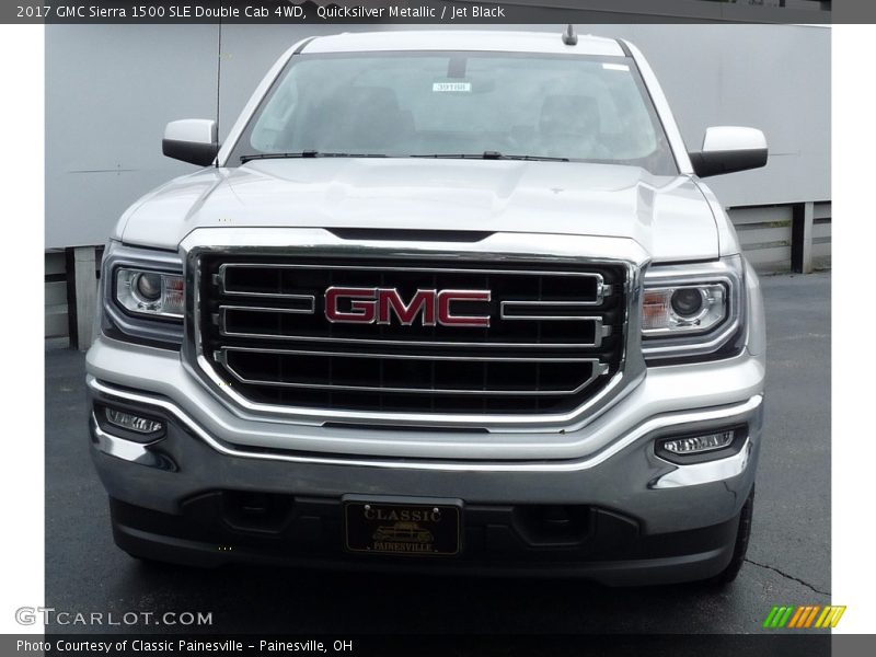 Quicksilver Metallic / Jet Black 2017 GMC Sierra 1500 SLE Double Cab 4WD