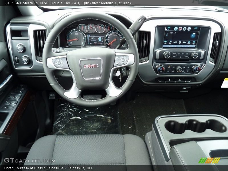 Quicksilver Metallic / Jet Black 2017 GMC Sierra 1500 SLE Double Cab 4WD