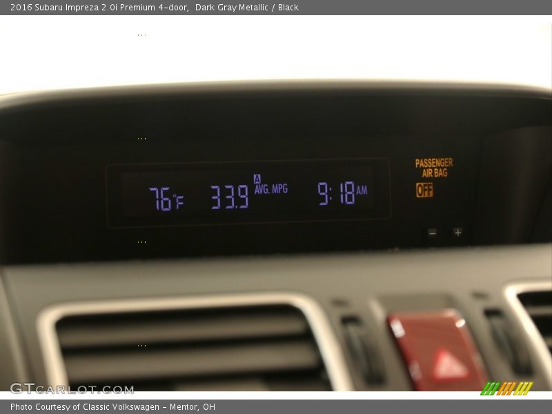 Dark Gray Metallic / Black 2016 Subaru Impreza 2.0i Premium 4-door