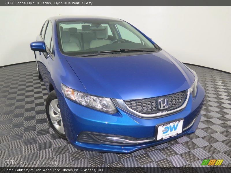 Dyno Blue Pearl / Gray 2014 Honda Civic LX Sedan