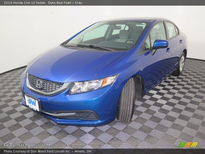 Dyno Blue Pearl / Gray 2014 Honda Civic LX Sedan