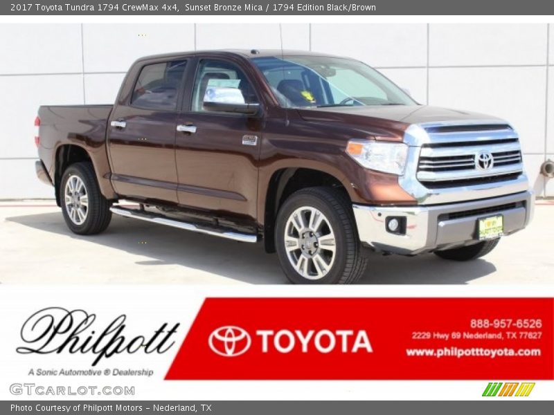 Sunset Bronze Mica / 1794 Edition Black/Brown 2017 Toyota Tundra 1794 CrewMax 4x4