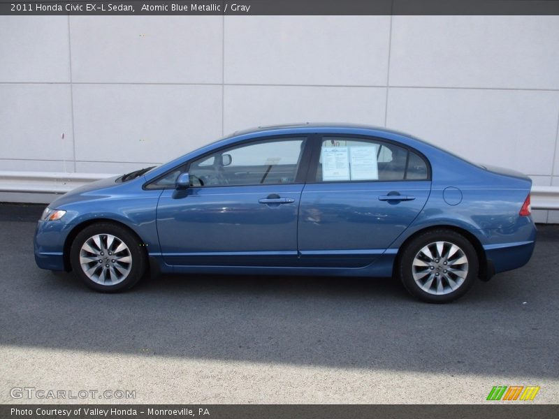 Atomic Blue Metallic / Gray 2011 Honda Civic EX-L Sedan