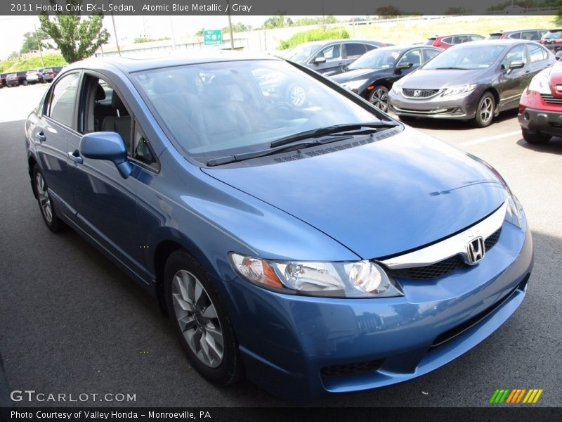Atomic Blue Metallic / Gray 2011 Honda Civic EX-L Sedan