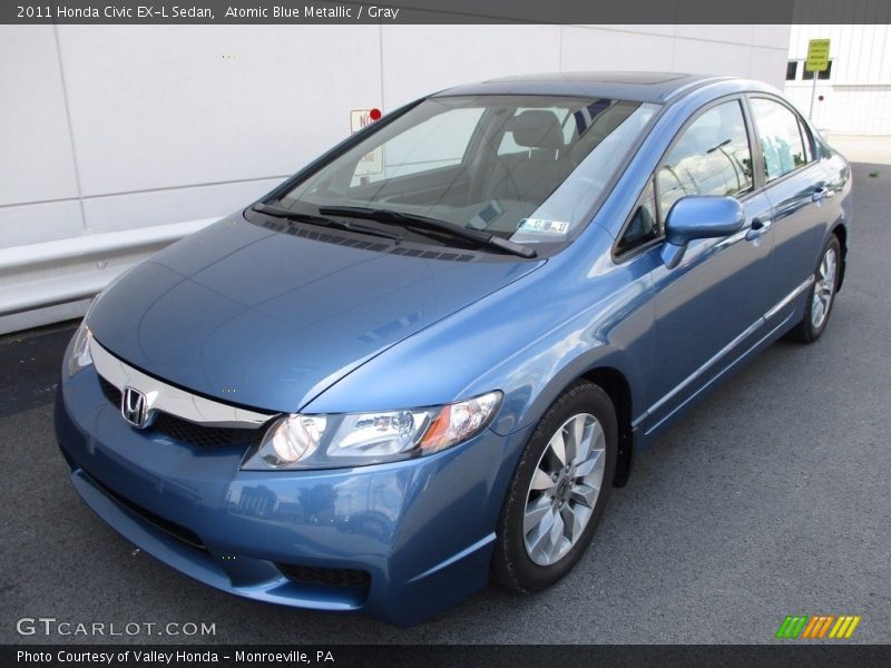 Atomic Blue Metallic / Gray 2011 Honda Civic EX-L Sedan