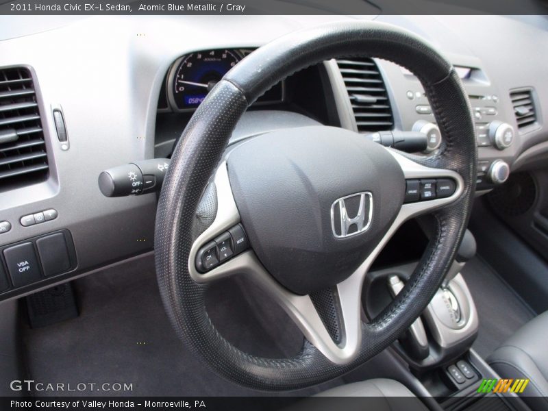 Atomic Blue Metallic / Gray 2011 Honda Civic EX-L Sedan