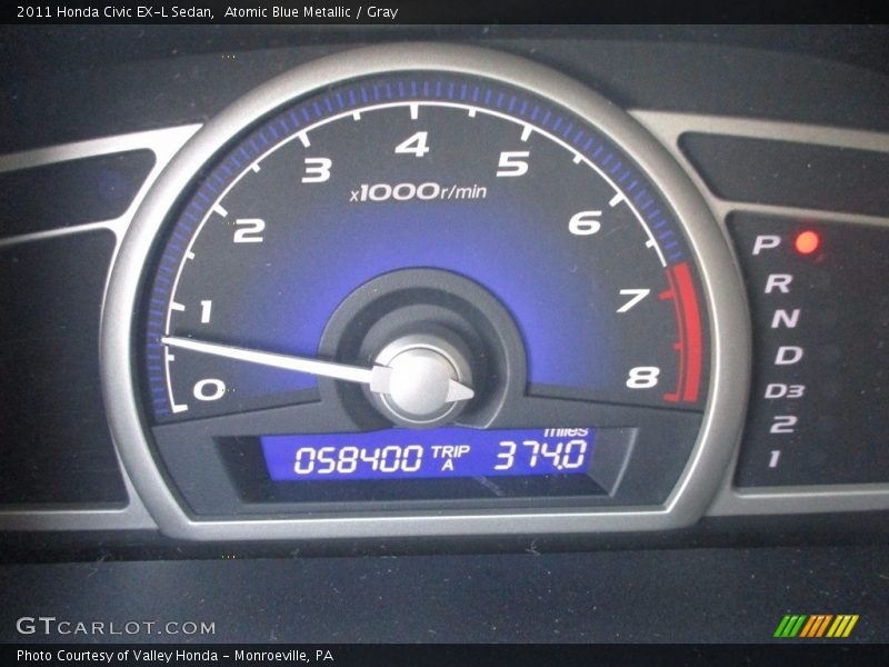 Atomic Blue Metallic / Gray 2011 Honda Civic EX-L Sedan
