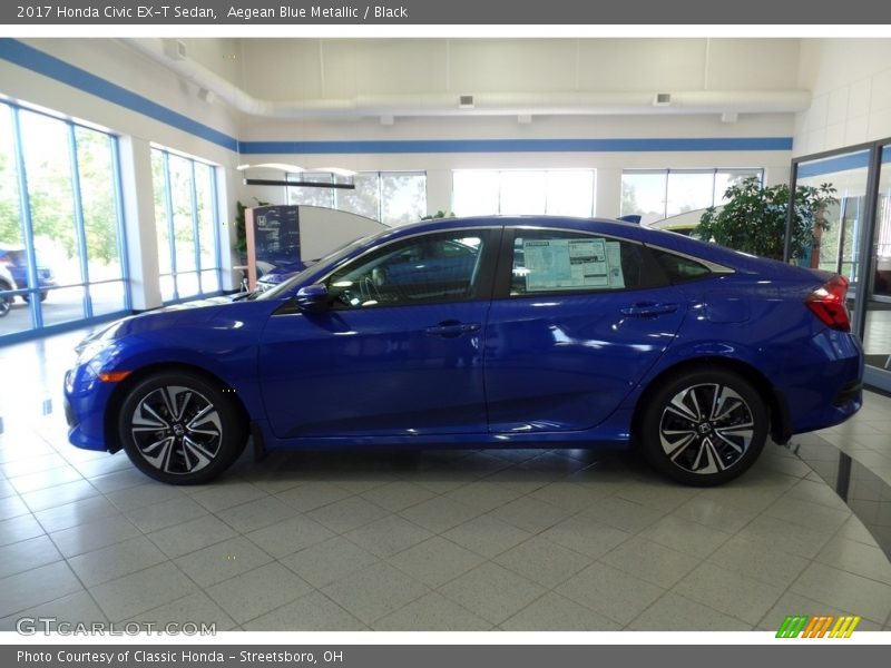 Aegean Blue Metallic / Black 2017 Honda Civic EX-T Sedan