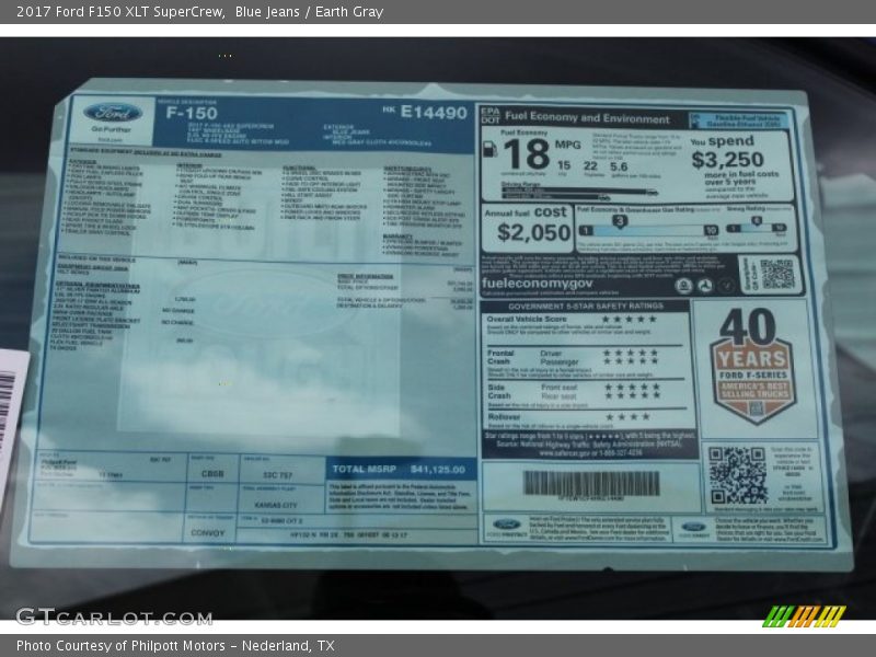 Blue Jeans / Earth Gray 2017 Ford F150 XLT SuperCrew