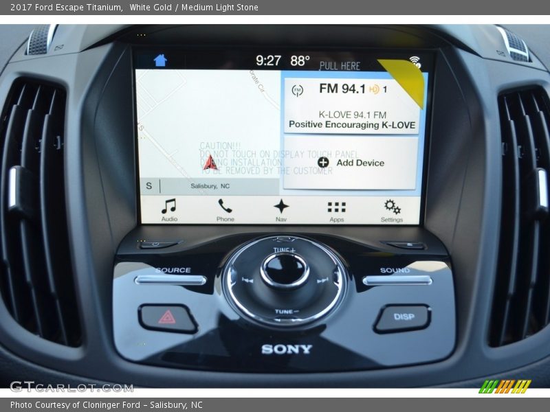 White Gold / Medium Light Stone 2017 Ford Escape Titanium