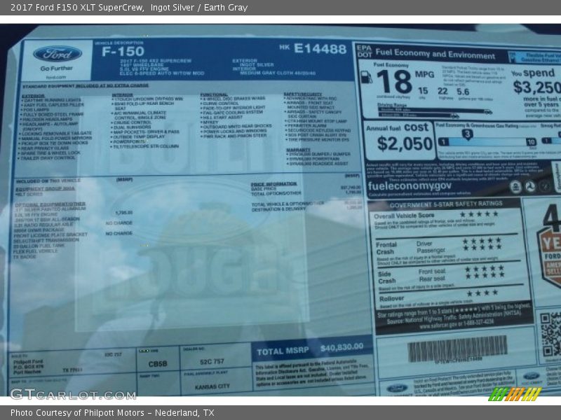 Ingot Silver / Earth Gray 2017 Ford F150 XLT SuperCrew