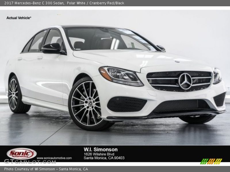 Polar White / Cranberry Red/Black 2017 Mercedes-Benz C 300 Sedan