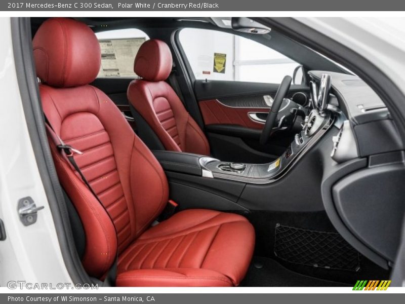 Polar White / Cranberry Red/Black 2017 Mercedes-Benz C 300 Sedan