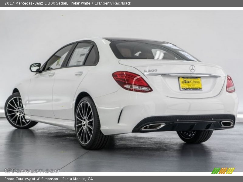 Polar White / Cranberry Red/Black 2017 Mercedes-Benz C 300 Sedan