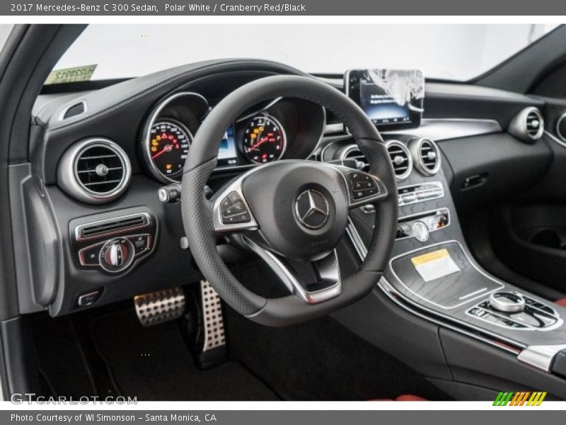 Polar White / Cranberry Red/Black 2017 Mercedes-Benz C 300 Sedan