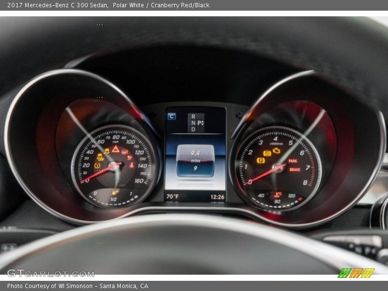 Polar White / Cranberry Red/Black 2017 Mercedes-Benz C 300 Sedan