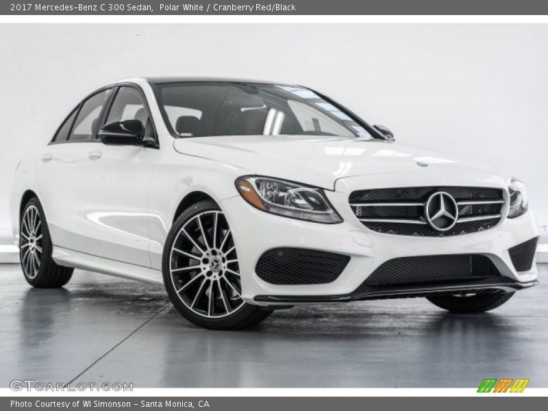Polar White / Cranberry Red/Black 2017 Mercedes-Benz C 300 Sedan