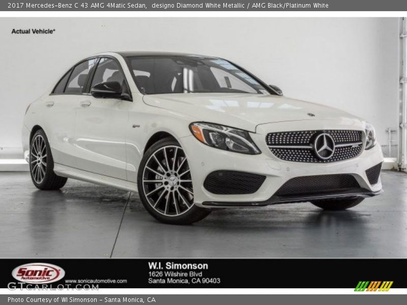 designo Diamond White Metallic / AMG Black/Platinum White 2017 Mercedes-Benz C 43 AMG 4Matic Sedan