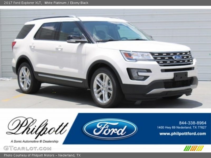 White Platinum / Ebony Black 2017 Ford Explorer XLT