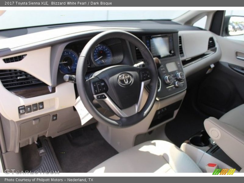 Blizzard White Pearl / Dark Bisque 2017 Toyota Sienna XLE