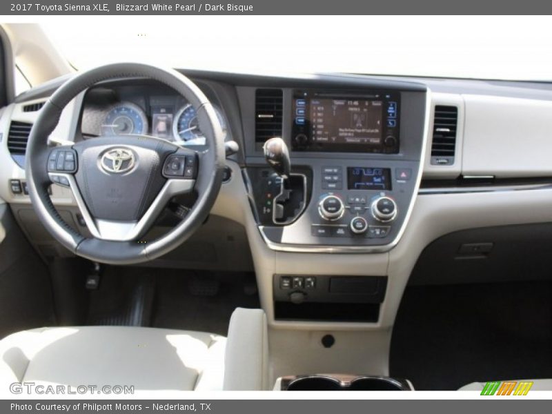 Blizzard White Pearl / Dark Bisque 2017 Toyota Sienna XLE