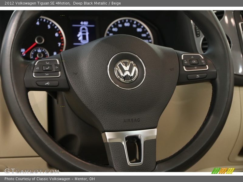Deep Black Metallic / Beige 2012 Volkswagen Tiguan SE 4Motion