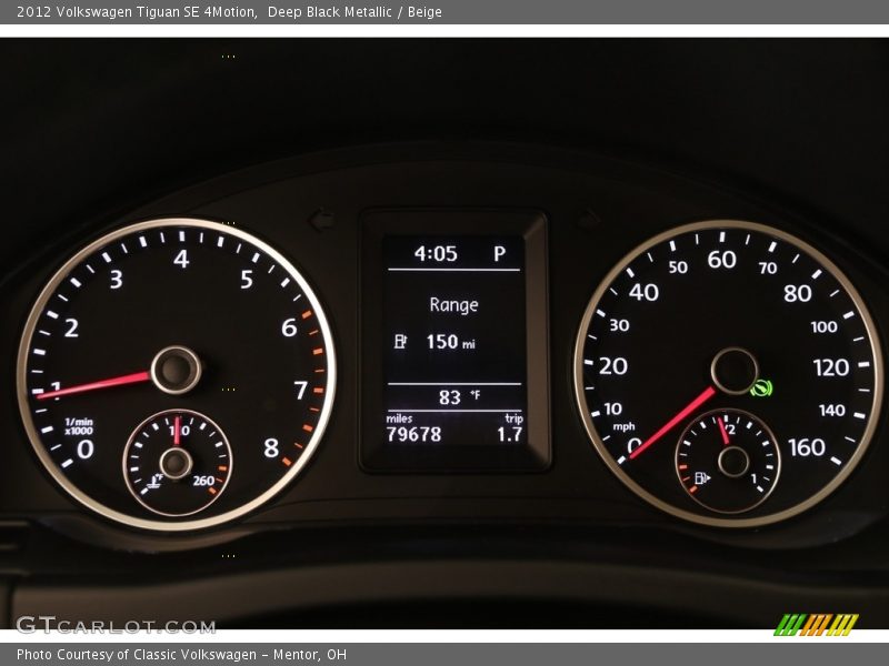 Deep Black Metallic / Beige 2012 Volkswagen Tiguan SE 4Motion