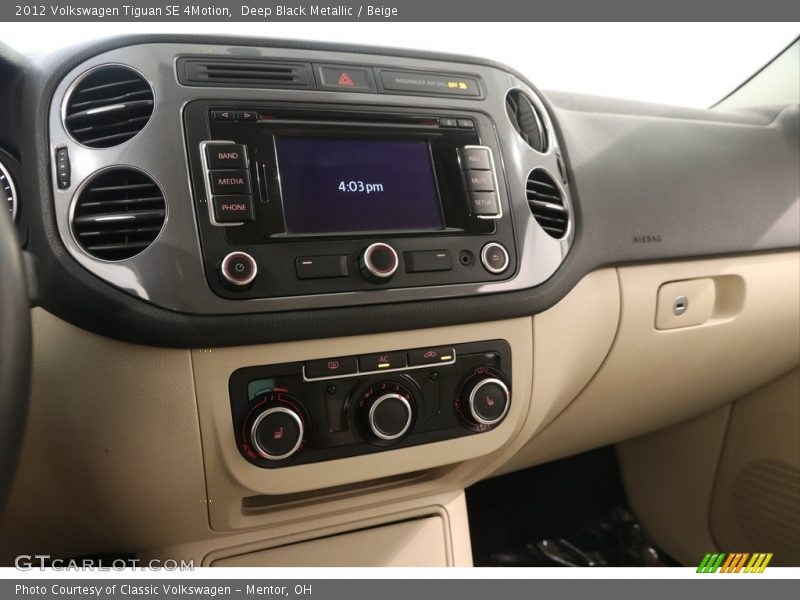 Deep Black Metallic / Beige 2012 Volkswagen Tiguan SE 4Motion