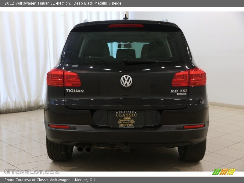 Deep Black Metallic / Beige 2012 Volkswagen Tiguan SE 4Motion