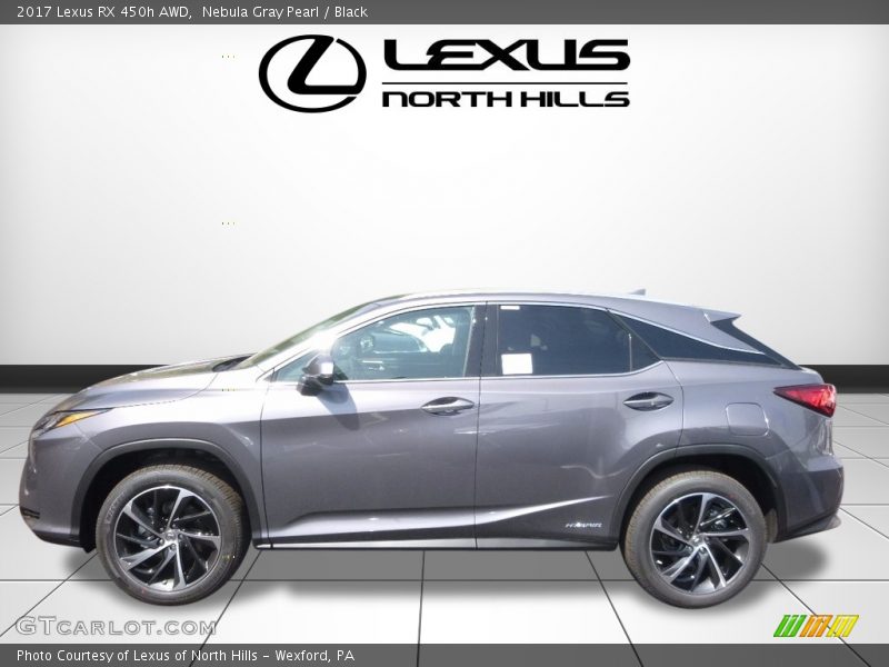Nebula Gray Pearl / Black 2017 Lexus RX 450h AWD