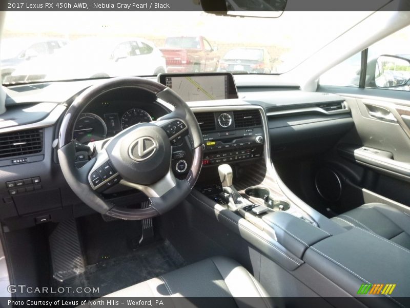 Nebula Gray Pearl / Black 2017 Lexus RX 450h AWD